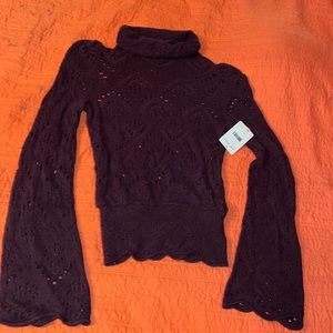 NWT Free people plum turtleneck sweater